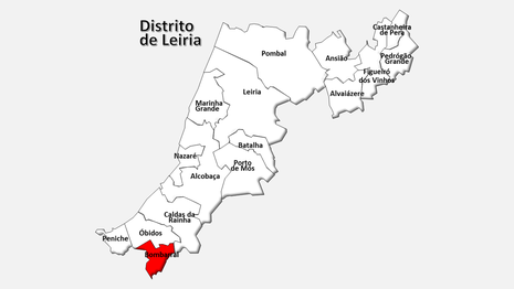 Localização do concelho do Bombarral no distrito de Leiria