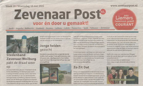 Quelle: Zevenaar Post - Woche 20 - Mittwoch, 18. Mai 2022