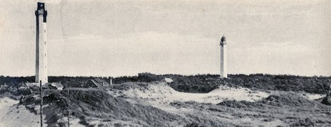 Les premiers phares du Touquet alignés dans les dunes