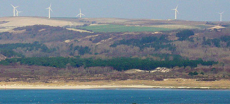Les éoliennes de Widehem vues du phare de la Canche