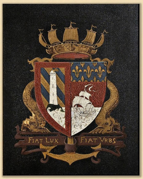 Le blason du Touquet-Paris-Plage reprenant l'image du phare, genèse de la ville