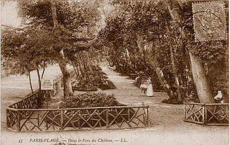 L'avenue du Verger à ses débuts, à la fois liaison verte de prestige entre le hôtels de luxe et parc du château Daloz- Le Paris-Plage des années 1900