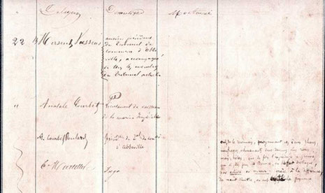 Extrait du registre officiel des visiteurs des phares
