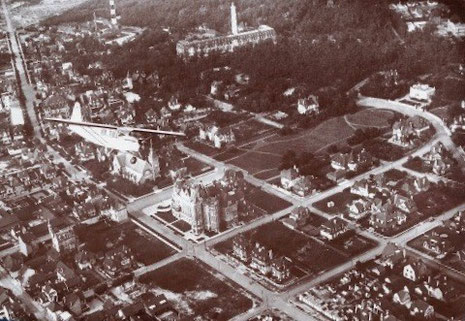 Le Touquet-Paris-Plage - le Jardin d'Ypers en 1935, vue aérienne