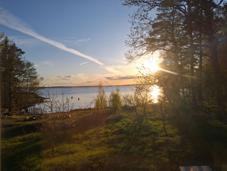 Aussicht aus der Küche in Marieudd