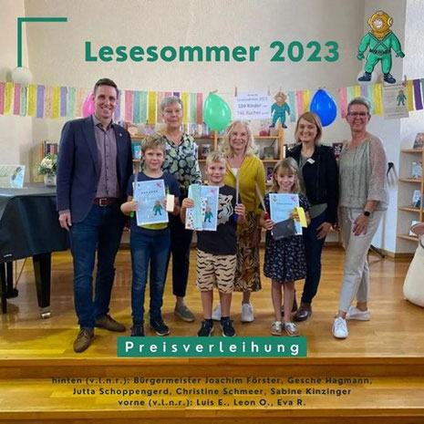 Bild: Gemeindebücherei, Preisverleihung Lesesommer 2023