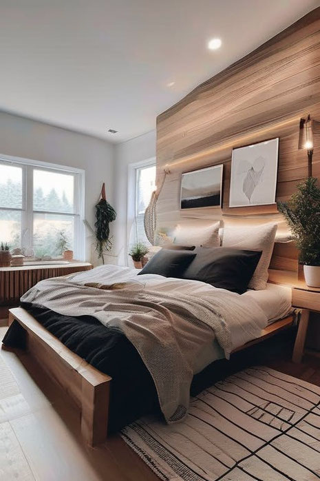 Gestalten Sie Ihr Schlafzimmer gemütlich mit natürlichen Materialien, sanften Farben und eleganten Möbeln. Entdecken Sie Tipps für mehr Wohlfühlambiente.