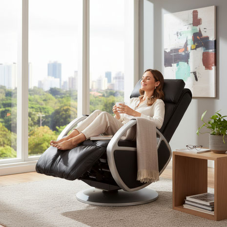 Ein Massagesessel aus Echtleder vereint Langlebigkeit, Komfort und modernes Design.