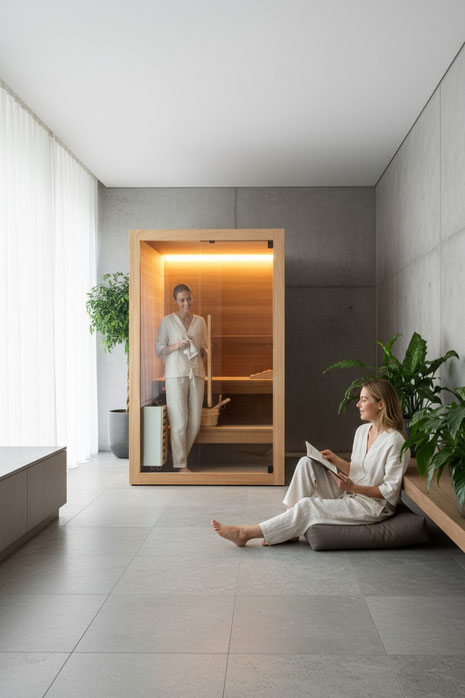 Warum eine Indoor-Sauna nicht nach draußen gehört: Feuchteschäden, Stromgefahr, Garantieverlust und Alternativen wie Außensauna oder Welcon Infrarotkabinen.