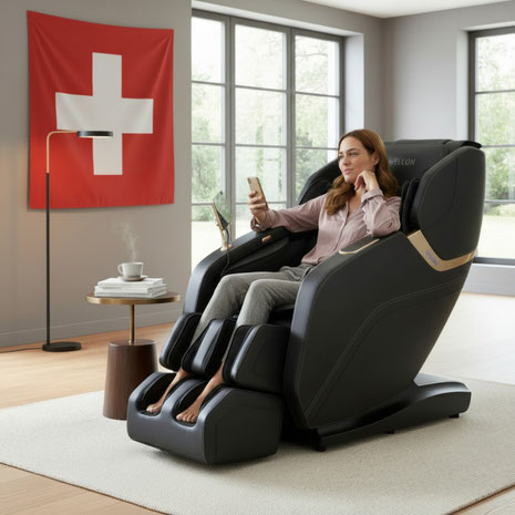 Massagesessel in die Schweiz liefern lassen: WELCON übernimmt die Verzollung, liefert per Spedition und fakturiert mit Schweizer Kundenkonto netto.