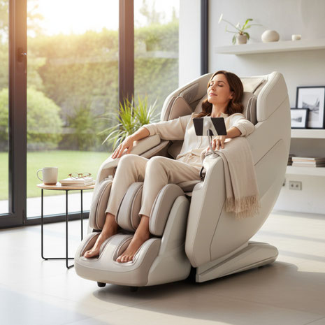 Massagesessel für besseren Schlaf: Lösen Sie abends Verspannungen, beruhigen Sie Puls und Gedanken. Shiatsu, Wärme, Zero-Gravity und Timer, plus Routine-Tipps.