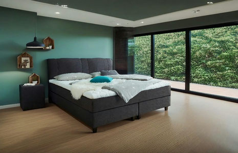 Das Boxspringbett Düsseldorf in 180x200 cm vereint Komfort, Qualität und individuelles Design für erholsamen Schlaf und stilvolle Schlafzimmergestaltung.