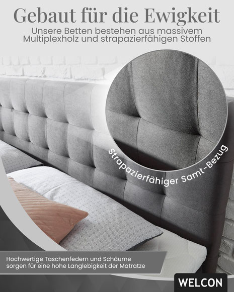  Finden Sie mit Welcon das ideale 140x200 Bett, das Komfort, Ergonomie und stilvolles Design vereint. Perfekt für kleine Schlafzimmer und individuelle Bedürfnisse.