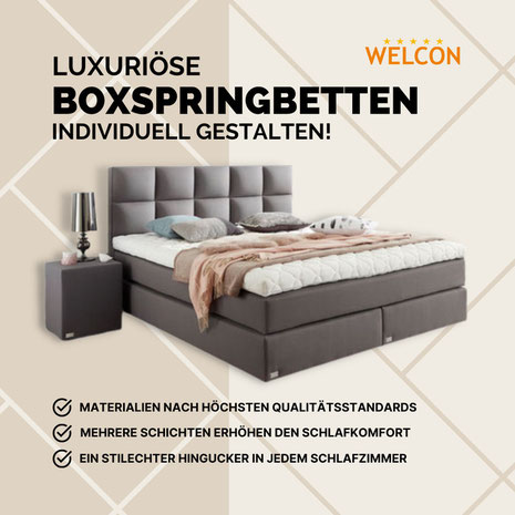 Das Boxspringbett Regensburg in edlem Grau vereint stilvolles Design mit erstklassigem Schlafkomfort dank Kaltschaum-Topper und hochwertiger Verarbeitung.
