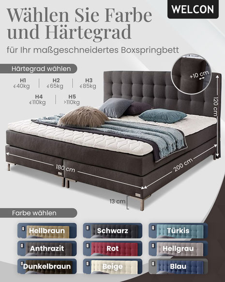  Finden Sie online Ihr perfektes Bett für erholsamen Schlaf mit unseren Expertentipps zur Matratzenwahl, richtigen Größe und den Vorteilen von WELCON EUROPE. Starten Sie jetzt Ihren stressfreien Bettkauf!