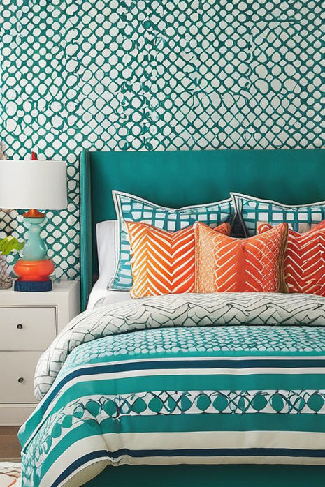 Schlafzimmertrend 2024: Muster und Farben Mix bringt frische Individualität ins Schlafzimmer. Tipps für harmonische Kombinationen und inspirierende Boxspringbett-Designs.