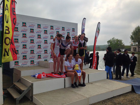 Podium des deux sans barreur Seniors Femmes