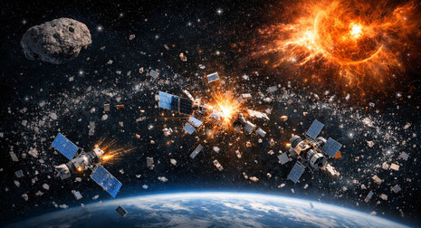 The danger of Asteroid-induced Kessler Syndrome event