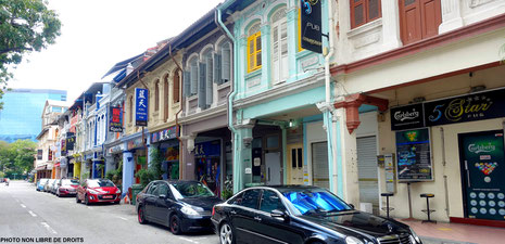 Shophouses, Singapour, photo non libre de droits