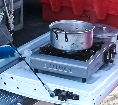 La cuisine en camping, Namibie