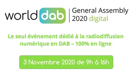 Assemblée Générale du WorldDAB 2020, 3 novembre 2020 de 9h à 16h, WorldDAB General Assembly 2020 digital