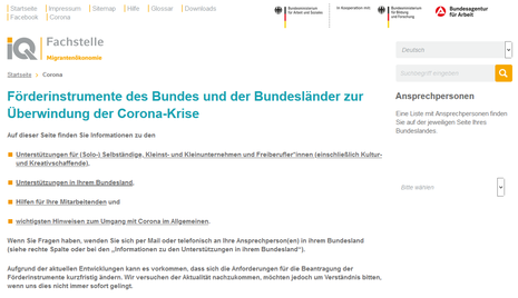 Link zur Internetseite der Fachstelle Migrantenökonomie