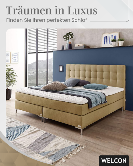 Ein Boxspringbett mit Matratze von Boxspringbettenshop24.de vereint individuellen Komfort, geprüfte Qualität und optimale Anpassung an persönliche Schlafgewohnheiten.