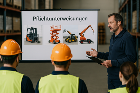Pflichtunterweisung: Sichere Bedienung von Flurförderzeugen im Fokus.