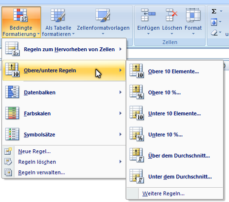 Bedingte Formatierung in Excel