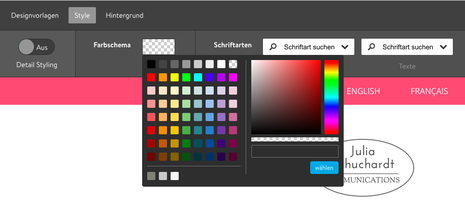 Allgemeines Farbschema der Website in Jimdo Creator bearbeiten