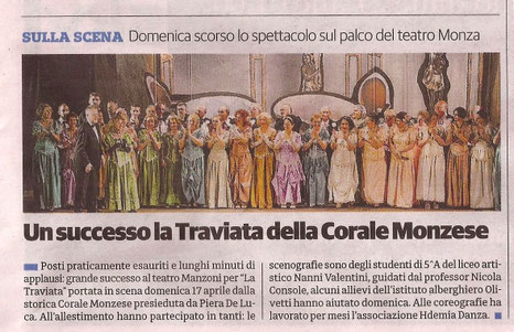 ARTICOLO DE "iL CITTADINO" MONZA   - 21 APRILE 2016