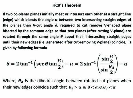 HCR's Theorem derived by H C Rajpoot