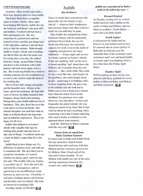 Meher Baba Australia newsletter - May 2001 p.13-14