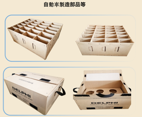 自動車製造部品等もしっかり保護できる梱包・通い箱