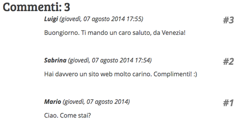 Commenti esempio