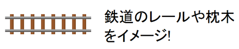 鉄道のレールや枕木をイメージ！