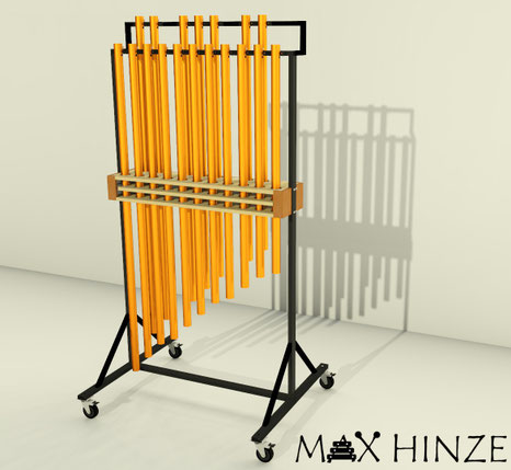 selbst gebaute Röhrenglocken - 3D- Modell, S´ketchup, Brighter3D, Max Hinze, DIY tubular bells