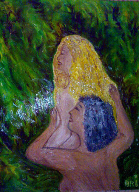 FALLING IN LOVE - 2010 olio su tela 45 x 75