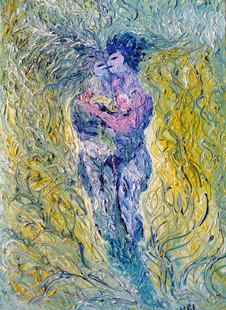 IL BACIO DEL CREATO - 2011 olio su tela 35 x 45