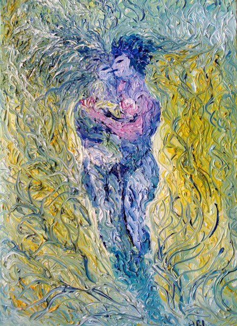 IL BACIO DEL CREATO -  2011 olio su tela 35 x 45