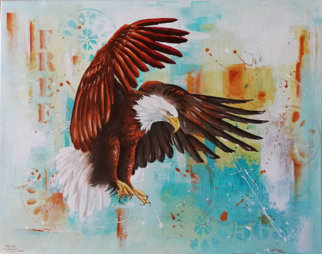 Adler - Kunst - Malerei - Mal-Prozess - Ölmalerei