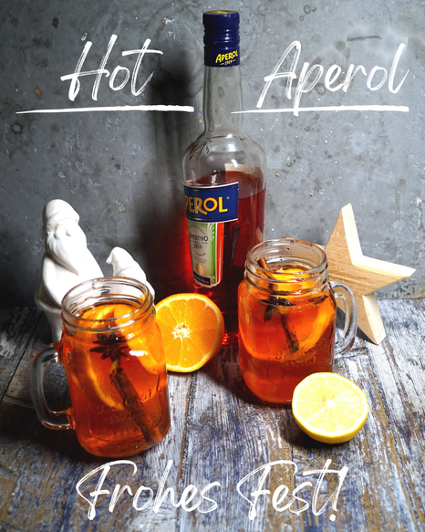 Surprise, der Sommerdrink schmeckt auch als heißer Punsch! Hot Aperol, zum Wohl!