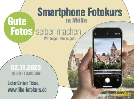 Plakat Ankündigung von Liko Fotografie in Mölln.