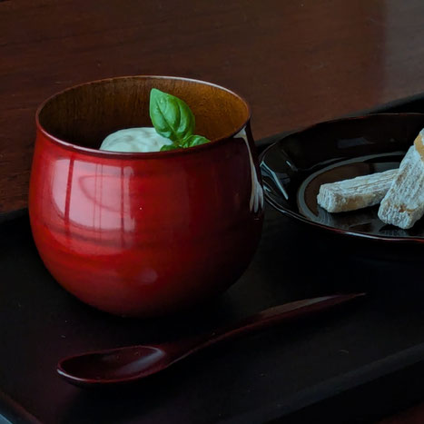 しずくカップ　ギフト　山中塗　木製　カップ　shizuku 漆塗