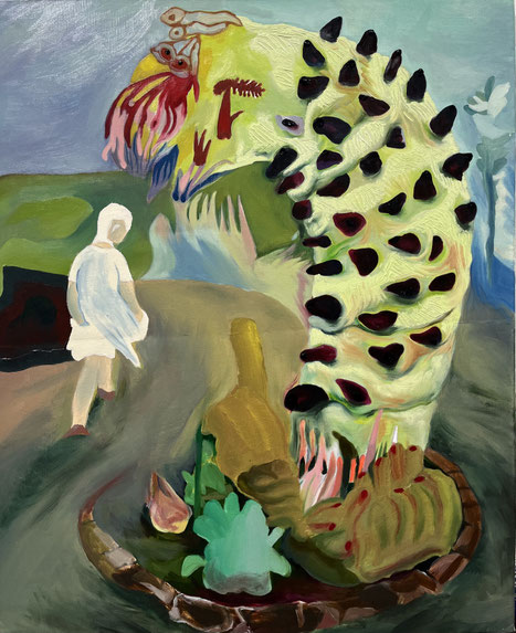 Im botanischen Garten, 2025, Öl auf Leinwand, 65 x 53 cm