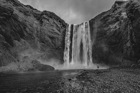 Wasserfall Skógafoss#Island#sw#Roland Valter#rolva#Natur-Fotografie#Aachen 