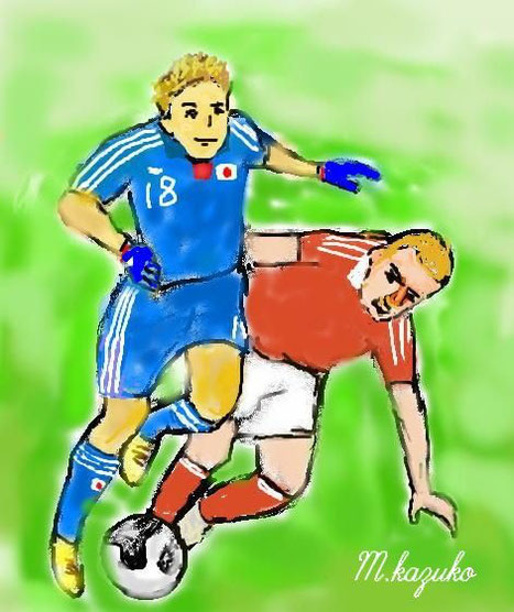サッカーw杯…ゴールを決める!