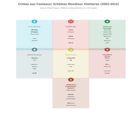 Données clés de l'étude sur les crimes aux couteaux - Analyse de 238 cas sur une décennie