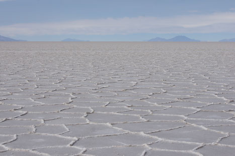 Auf dem Salzsee von Uyuni.