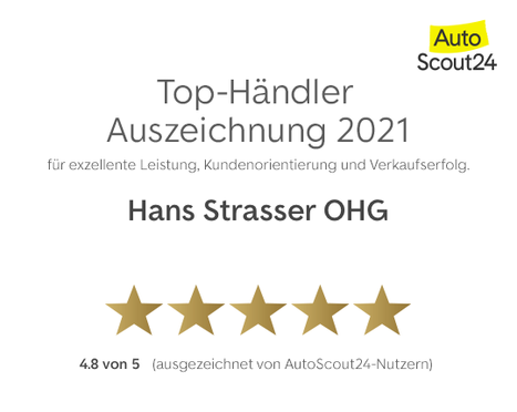 Auszeichnung mit 4,8 Sternen zum Top Händler in Bayern